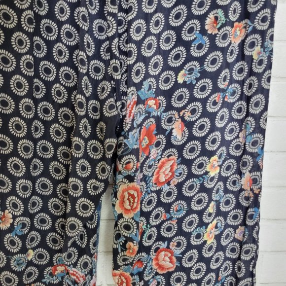 Johnny Was Maera Wide Leg Flowy Drawstring Waist Floral Pants - Picture 5 of 7